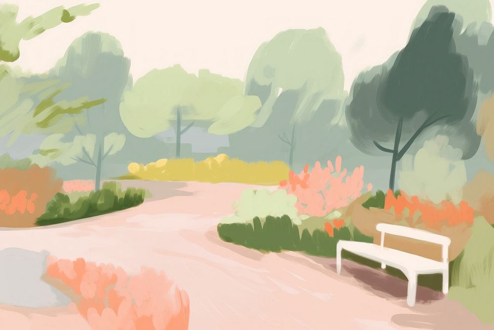 Garden park outdoors painting nature. AI generated Image by rawpixel.