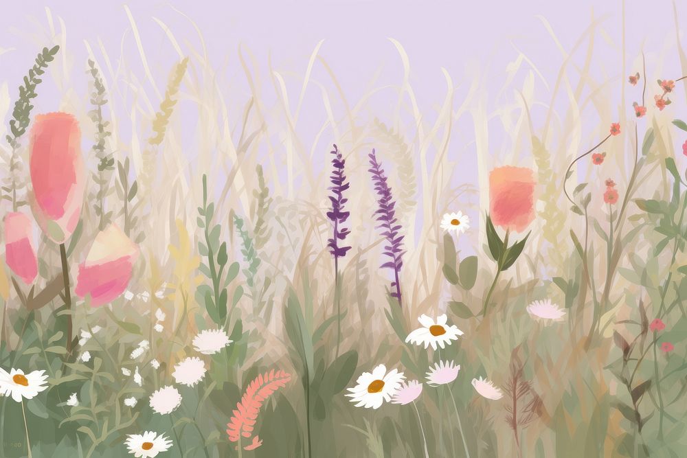 Wildflower cottage garden backgrounds outdoors nature. AI generated Image by rawpixel.