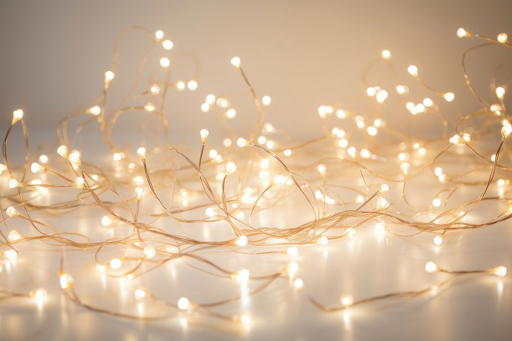 Fairy Lights chandelier lighting white. AI generated Image by rawpixel.
