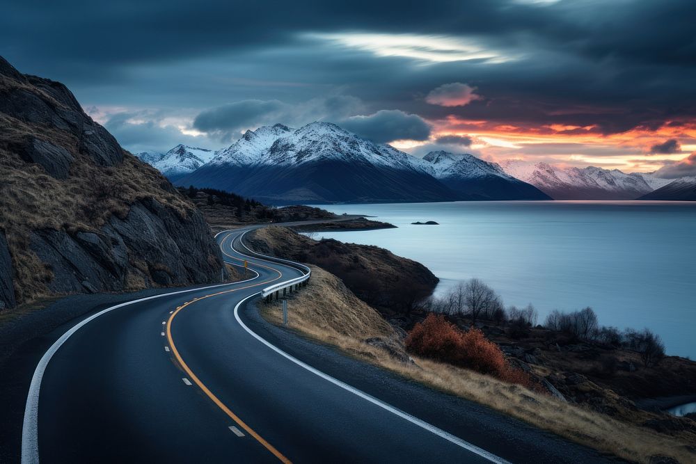 Road mountain outdoors highway. AI generated Image by rawpixel.