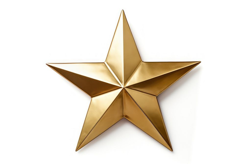 Gold metal star christmas white background celebration. AI generated Image by rawpixel.
