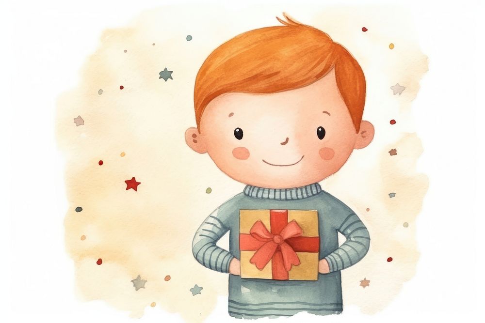 A cute ginger man drawing cartoon baby. AI generated Image by rawpixel.
