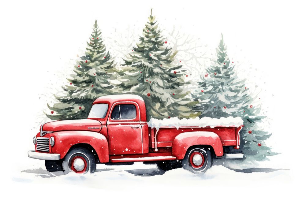Christmas tree truck vehicle plant. AI generated Image by rawpixel.