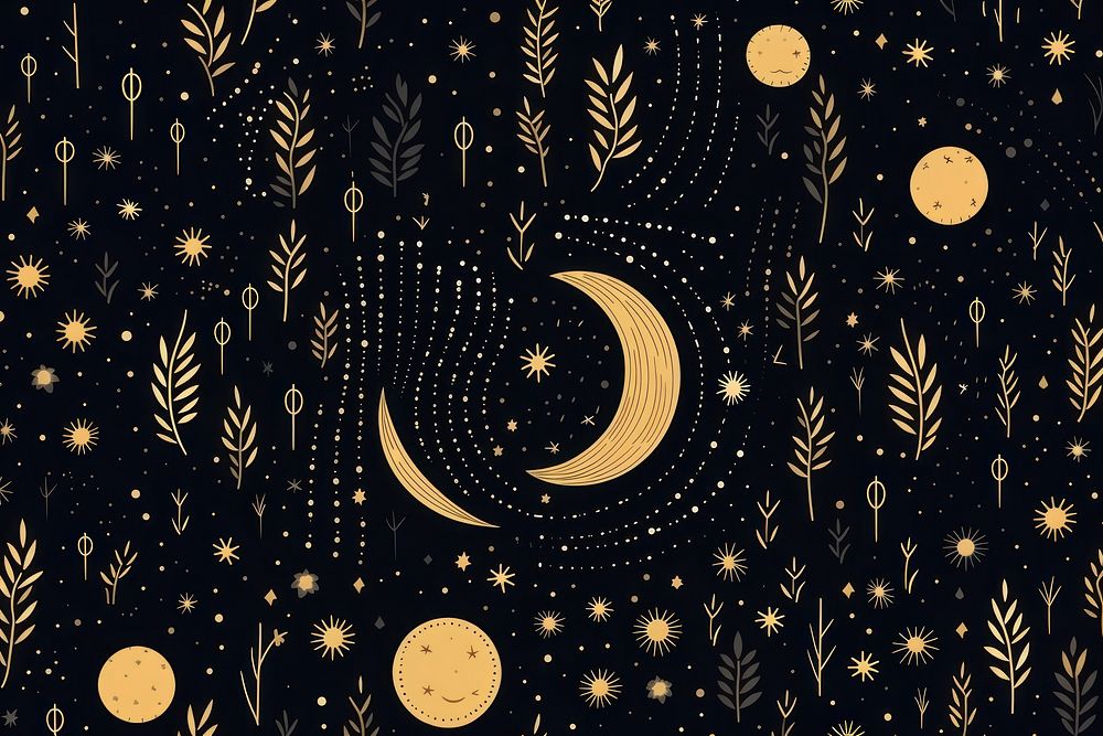 Magic moon night pattern outdoors nature. AI generated Image by rawpixel.