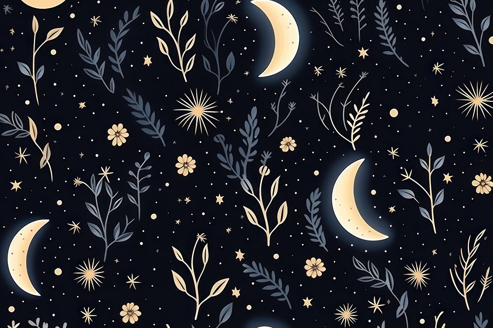 Magic moon night pattern astronomy nature. AI generated Image by rawpixel.