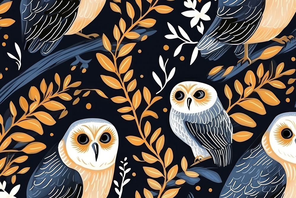 Magic owl bird pattern animal backgrounds. AI generated Image by rawpixel.