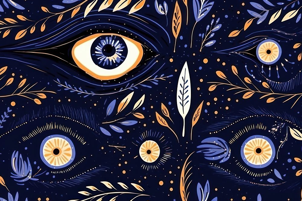 Mystical evil eye pattern art backgrounds. AI generated Image by rawpixel.