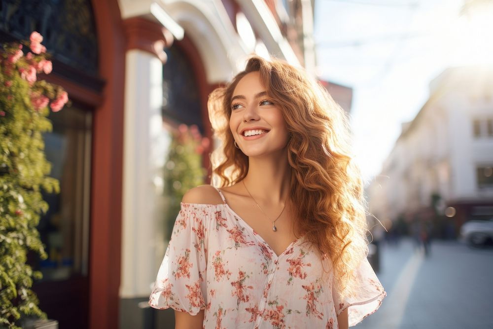 Smiling street summer adult. AI generated Image by rawpixel.
