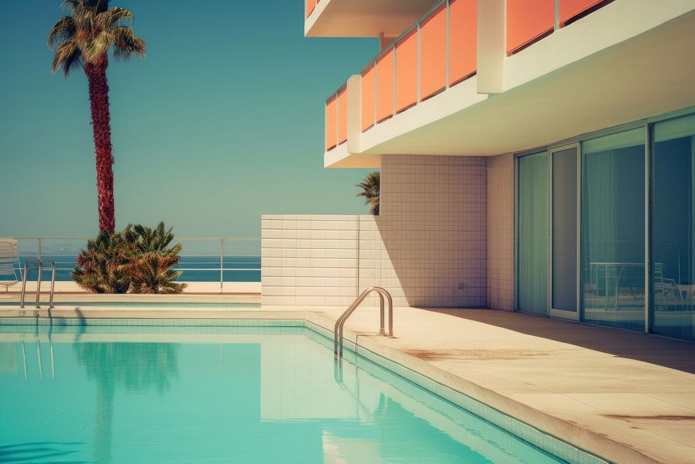Hotel and beach summer architecture outdoors. AI generated Image by rawpixel.