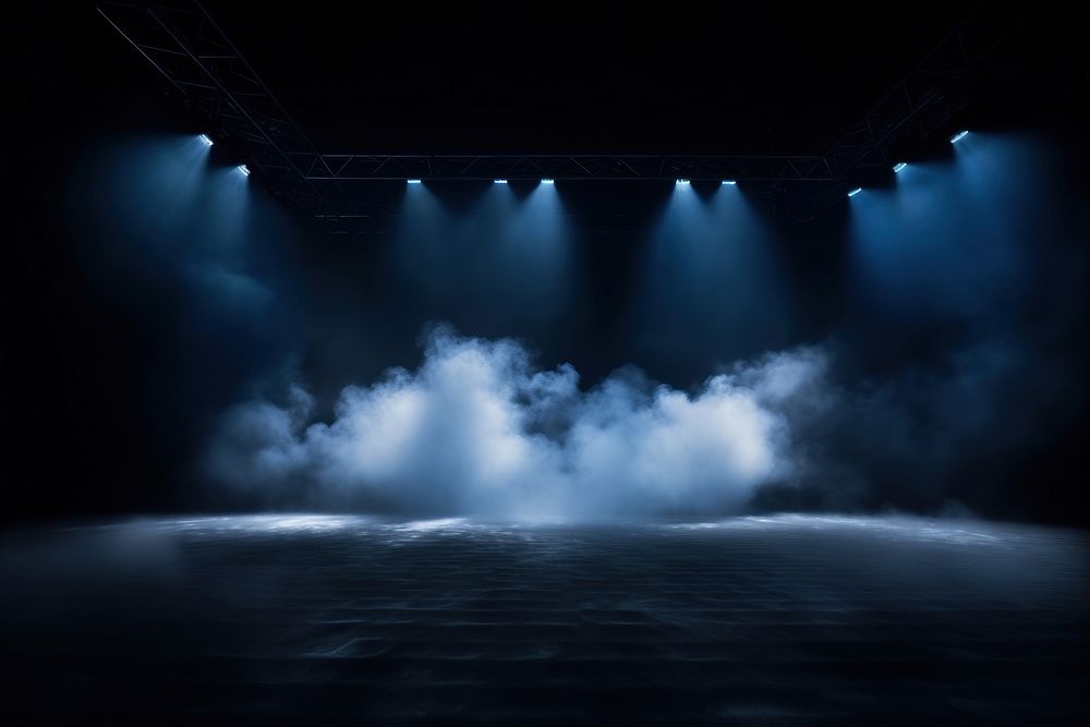 Scenic lights and smoke spotlight stage illuminated. AI generated Image by rawpixel.
