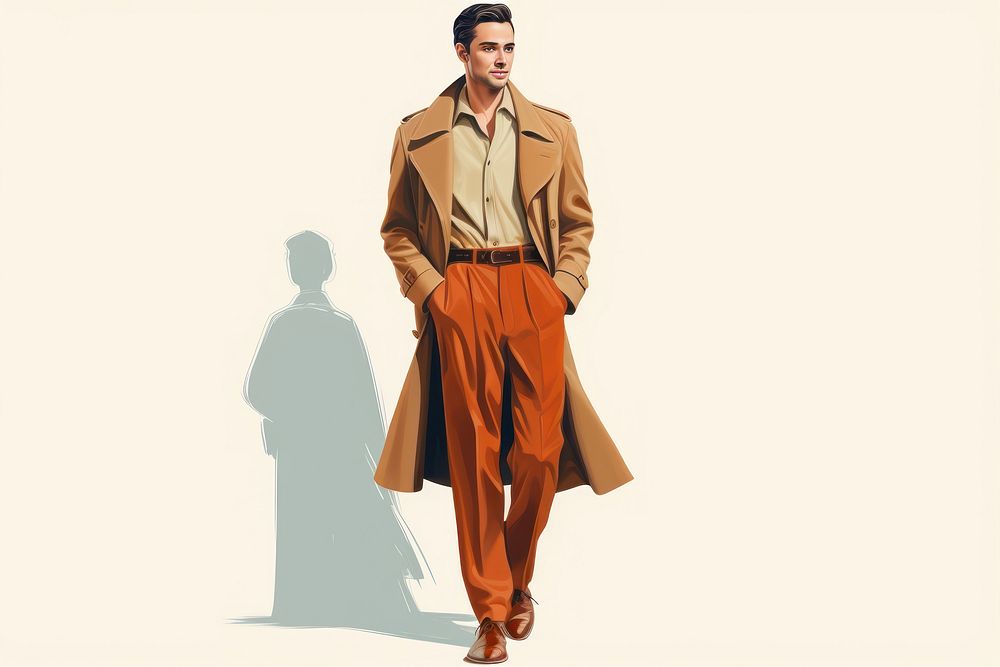 Fashion overcoat full length footwear. AI generated Image by rawpixel.