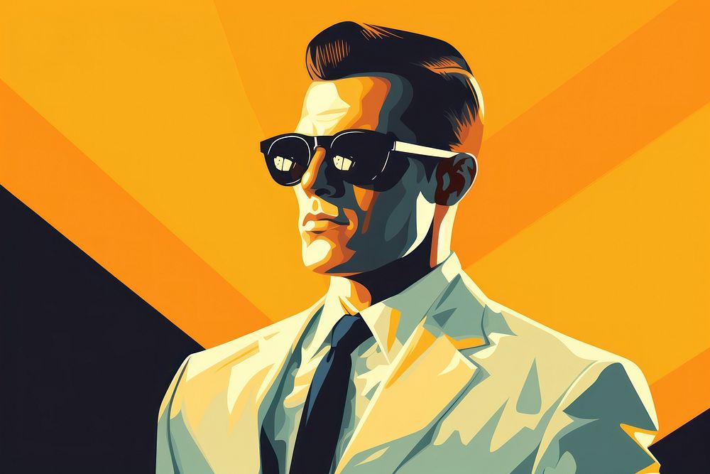Retro sunglasses portrait adult. AI generated Image by rawpixel.