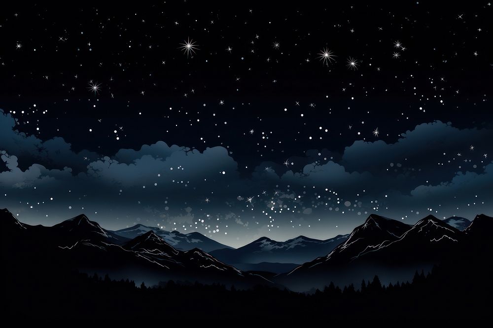 Night sky landscape astronomy outdoors. AI generated Image by rawpixel.