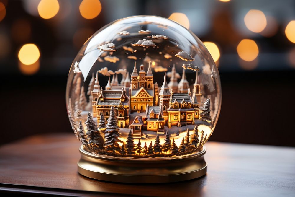Glass globe decoration christmas sphere. AI generated Image by rawpixel.