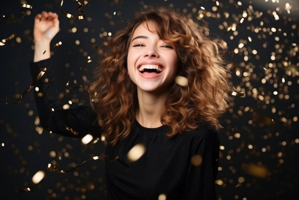 Woman having fun celebration laughing smile. AI generated Image by rawpixel.