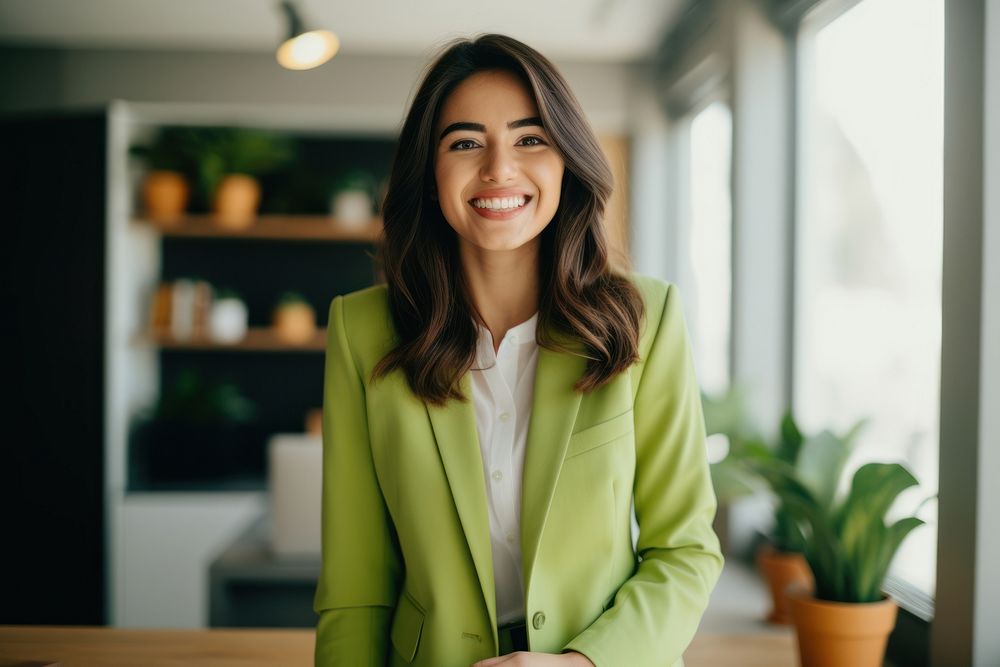 American business woman adult smile green. AI generated Image by rawpixel.