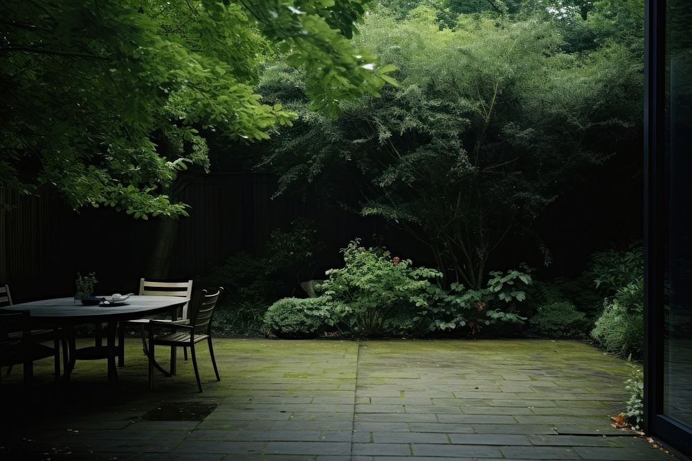 Back garden nature architecture outdoors. AI generated Image by rawpixel.