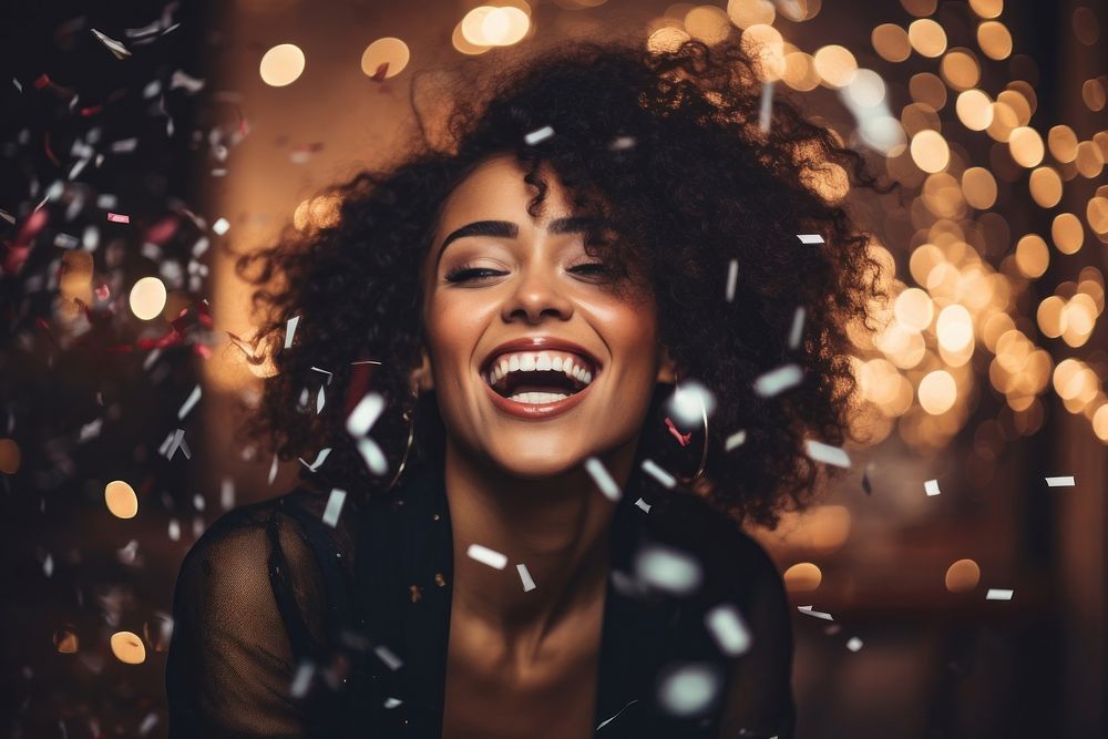 Black woman laughing smile adult. AI generated Image by rawpixel.