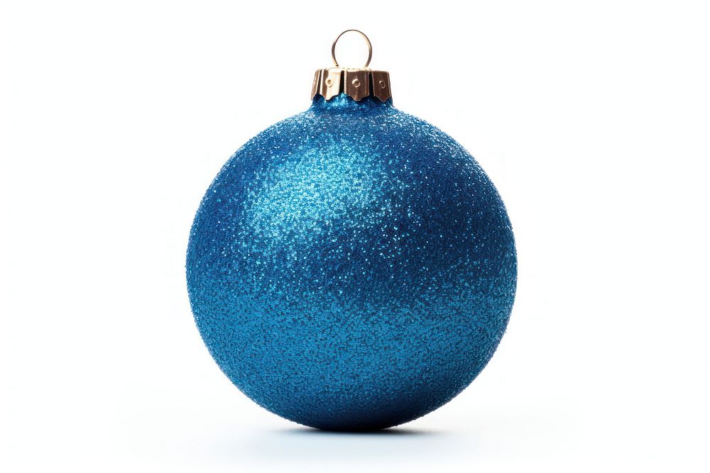 Blue glitter Christmas bauble christmas ornament blue. AI generated Image by rawpixel.