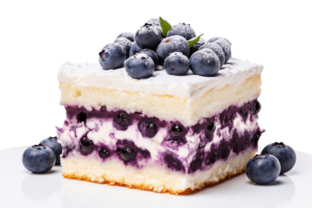 Blueberry cake dessert fruit cream. AI generated Image by rawpixel.
