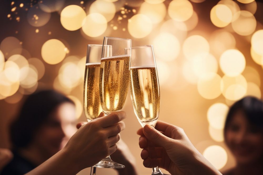 Champagne glass drink party. AI generated Image by rawpixel.