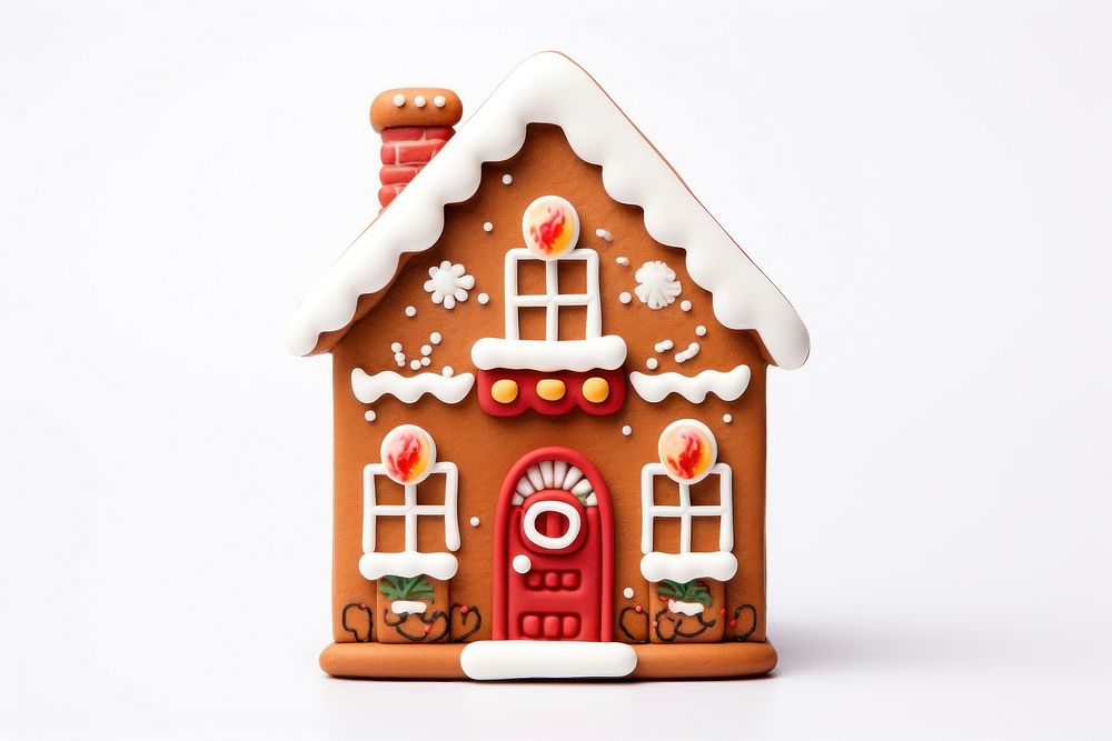Cute christmas house cookie gingerbread dessert food. AI generated Image by rawpixel.