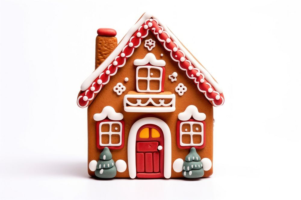 PNG Cute christmas house cookie gingerbread dessert food. AI generated Image by rawpixel.