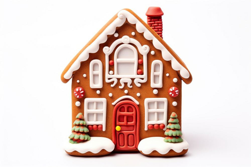 Cute christmas house cookie gingerbread dessert food. AI generated Image by rawpixel.