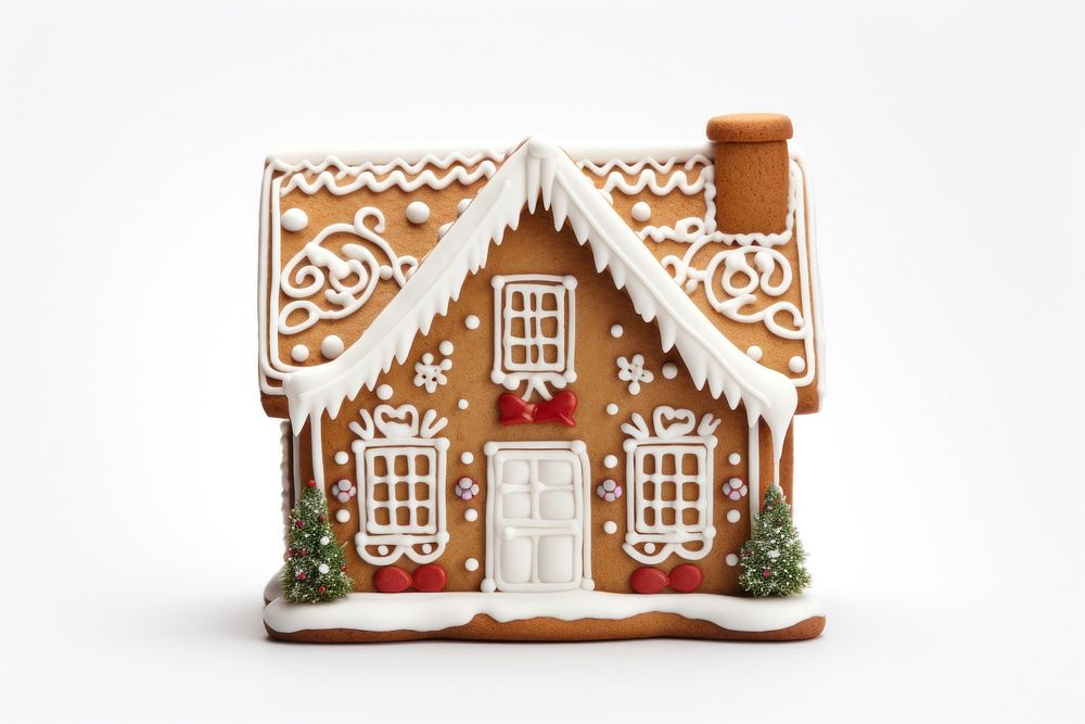 PNG Cute christmas house cookie gingerbread dessert food. AI generated Image by rawpixel.