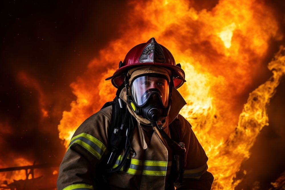 Fire firefighter extinguishing protection. AI generated Image by rawpixel.