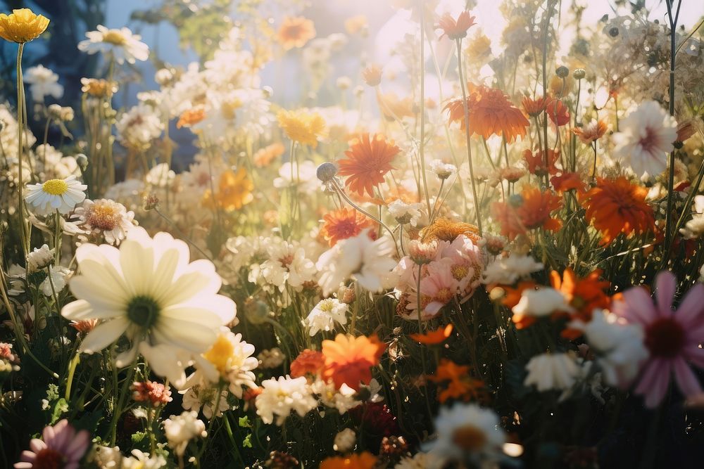 Flower garden nature outdoors blossom. AI generated Image by rawpixel.