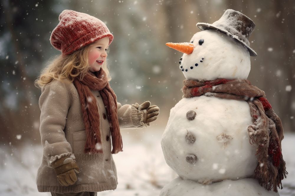 Snowman outdoors winter glove. AI generated Image by rawpixel.