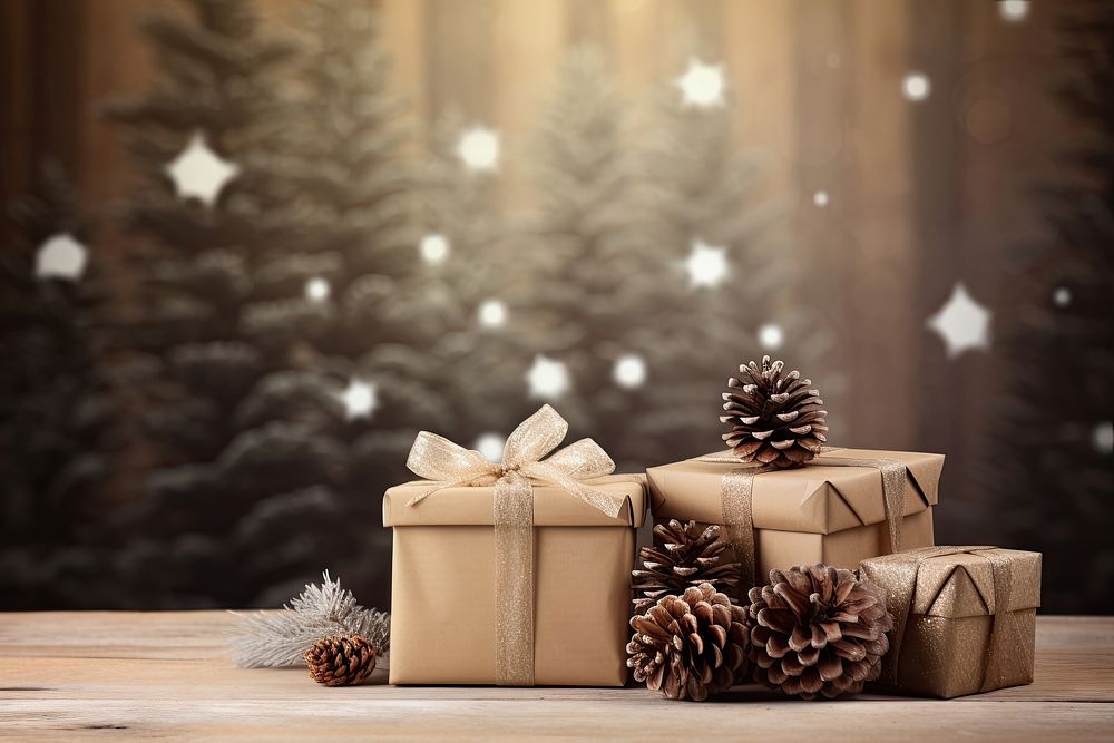 Christmas nature gift box. AI generated Image by rawpixel.