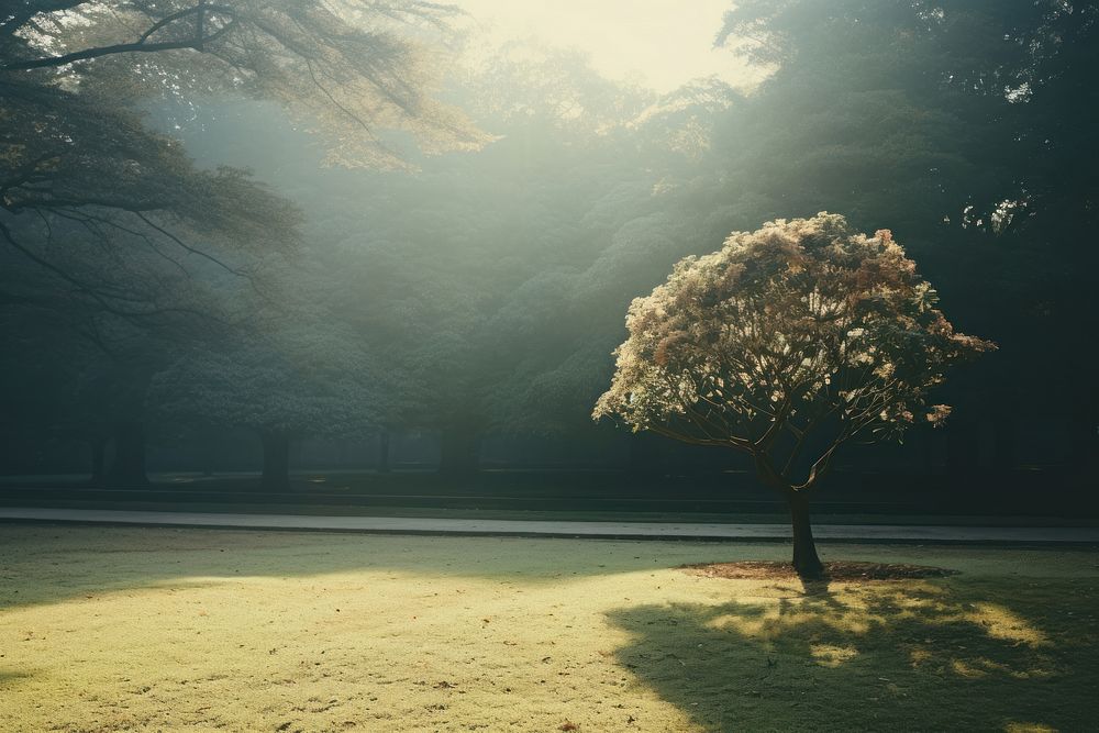 Park garden nature landscape sunlight. AI generated Image by rawpixel.