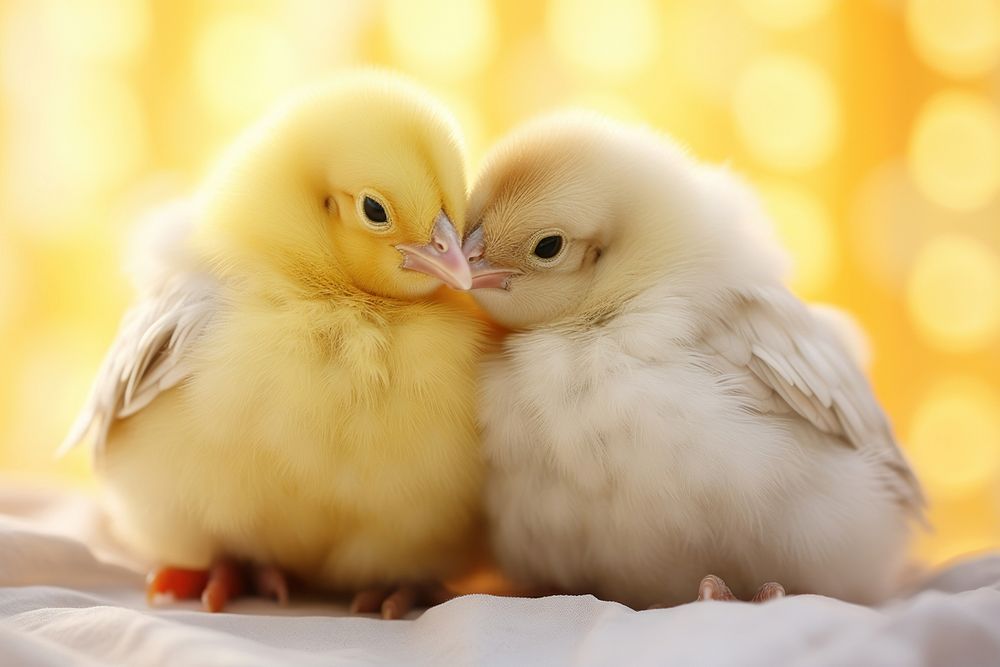 Chick cuddling animal bird beak. AI generated Image by rawpixel.