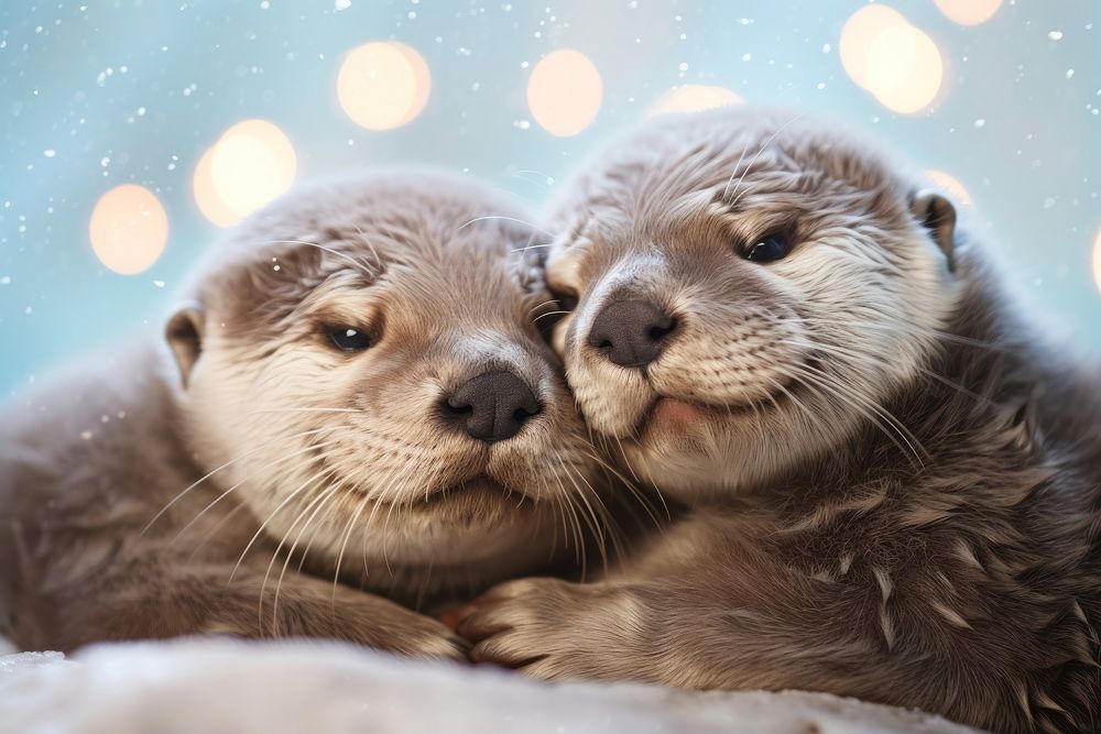 Otters cuddling otter wildlife animal. | Premium Photo - rawpixel