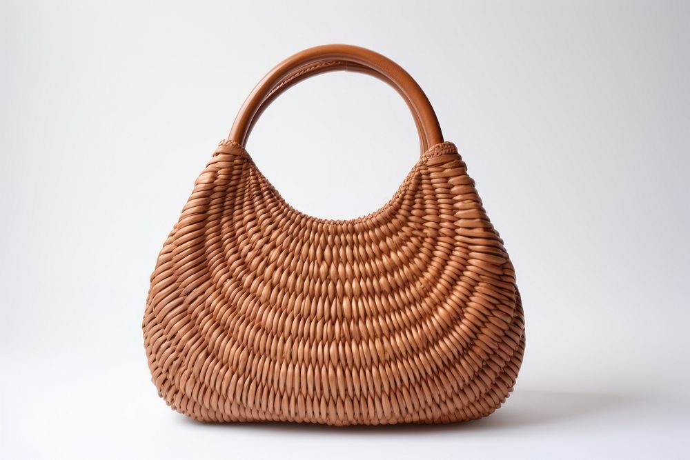Woven bag handbag purse brown. AI generated Image by rawpixel.