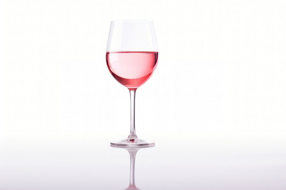 Pink wine drink glass white background. AI generated Image by rawpixel.
