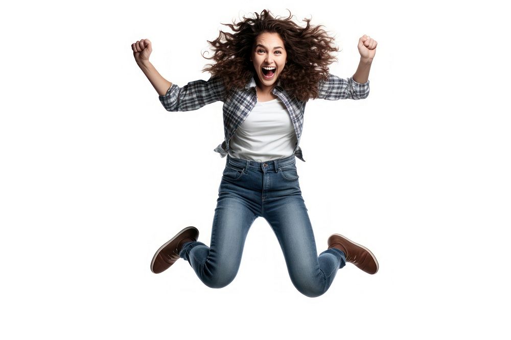 Jumping shouting portrait adult. AI generated Image by rawpixel.