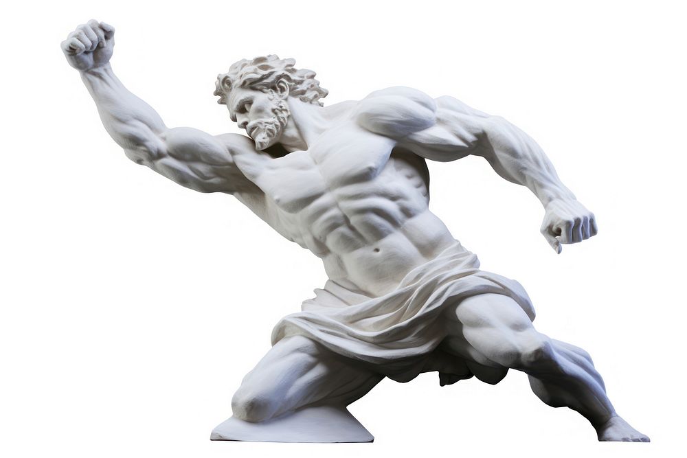 Sculpture statue art white background. AI generated Image by rawpixel.