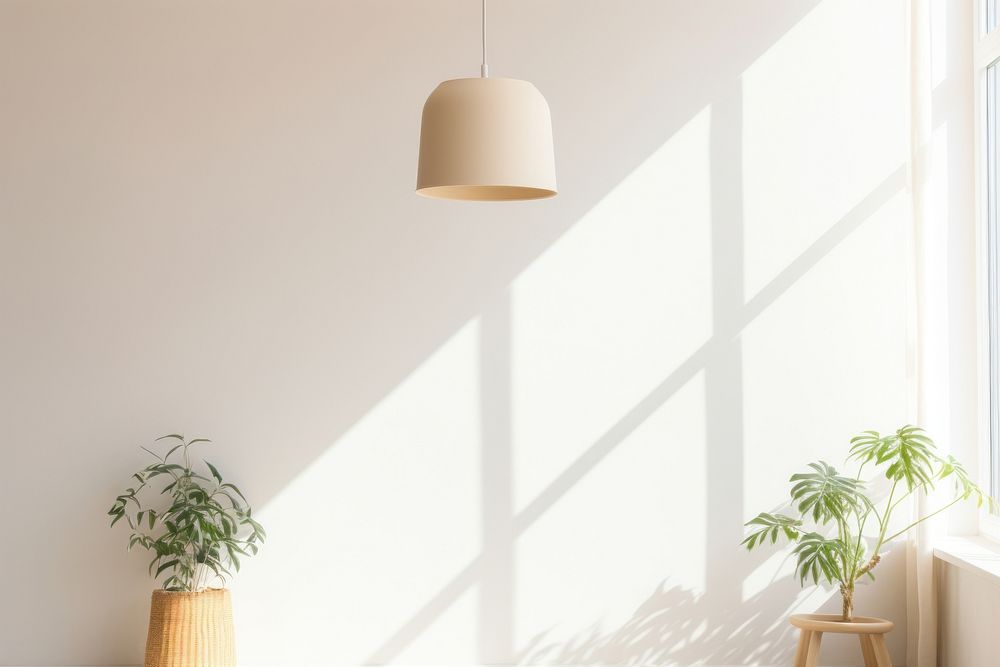 Hang lamp plant room architecture. AI generated Image by rawpixel.