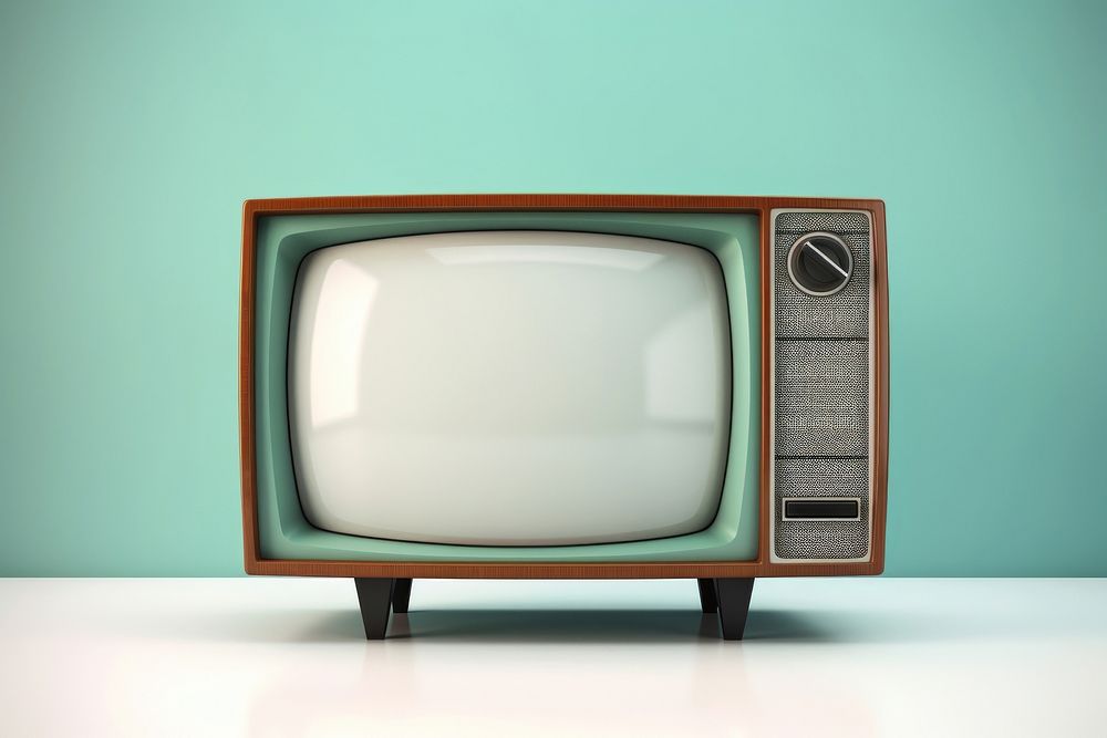 Retro vintage TV set television screen electronics. AI generated Image by rawpixel.