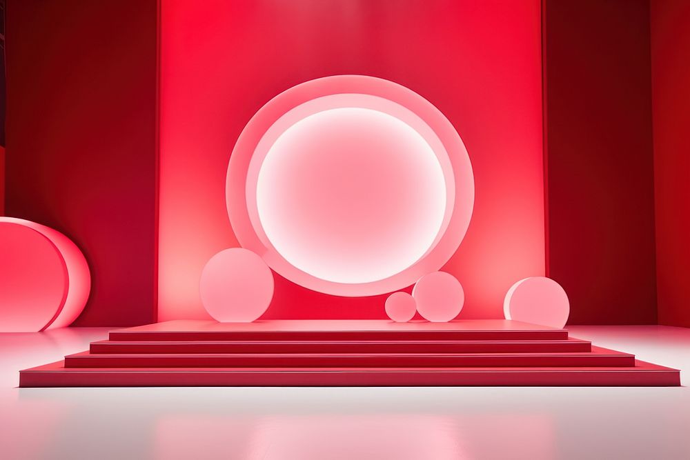 Red circle red box lighting sphere. AI generated Image by rawpixel.