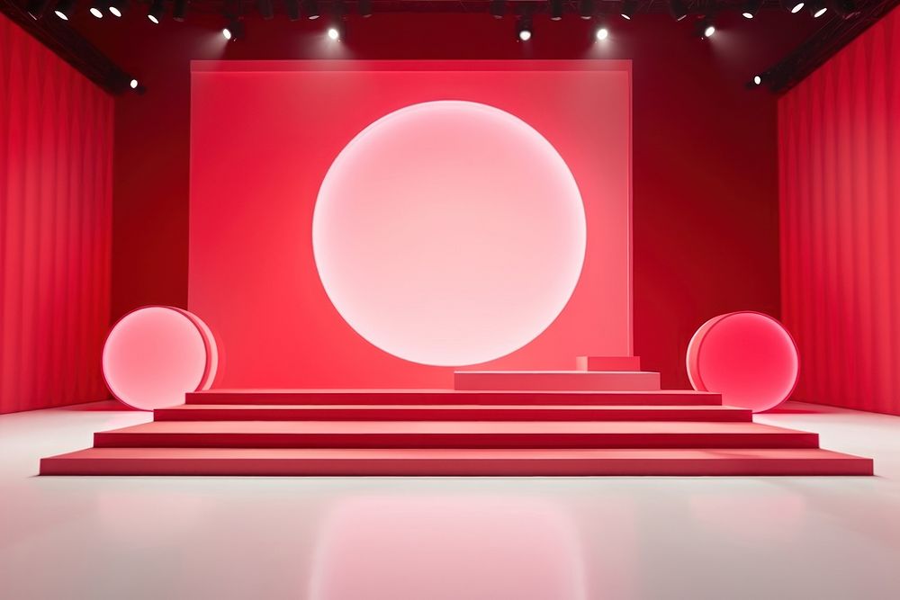 Red circle red box stage lighting. AI generated Image by rawpixel.