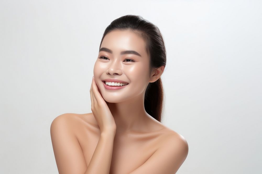 Asian woman smile happiness portrait. AI generated Image by rawpixel.