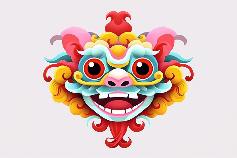 Chinese new year lion mask art dragon. AI generated Image by rawpixel.