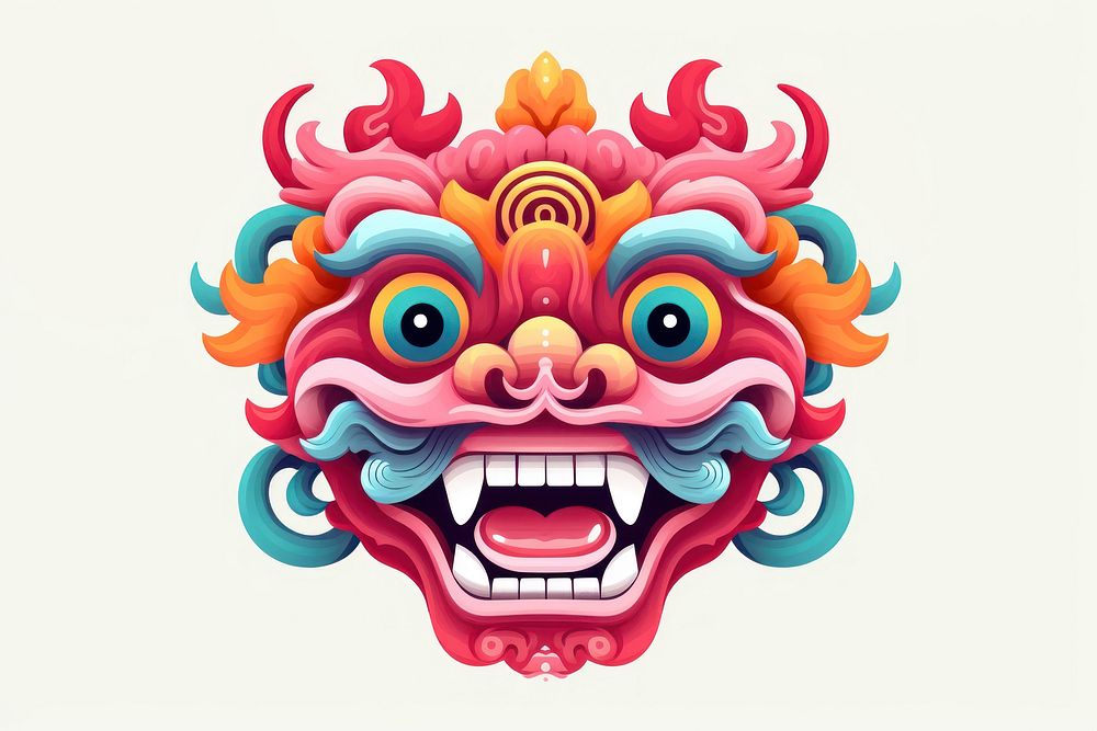 Chinese new year lion mask art dragon. AI generated Image by rawpixel.