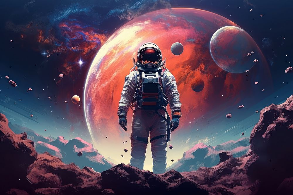 Space travel illustration astronomy universe planet. AI generated Image by rawpixel.