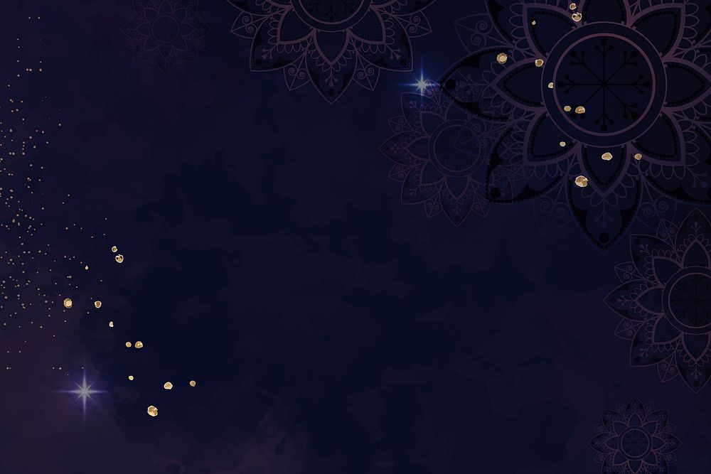 Blue mandala aesthetic background, Diwali festival