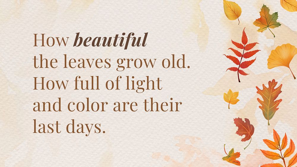 Autumn quote blog banner template